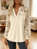 Regular Fit A-Line Casual Lace Blouse